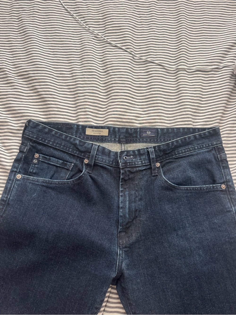 AG Adriano Goldschmied Slim Straight Dark Blue Jeans